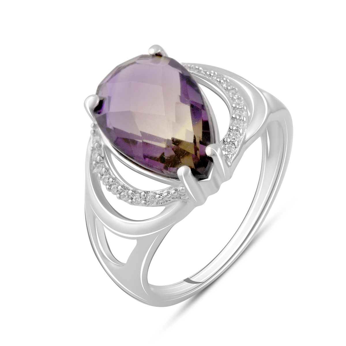 Серебряное кольцо SilverBreeze с аметрином nano 3.588ct (2088356) 17 размер