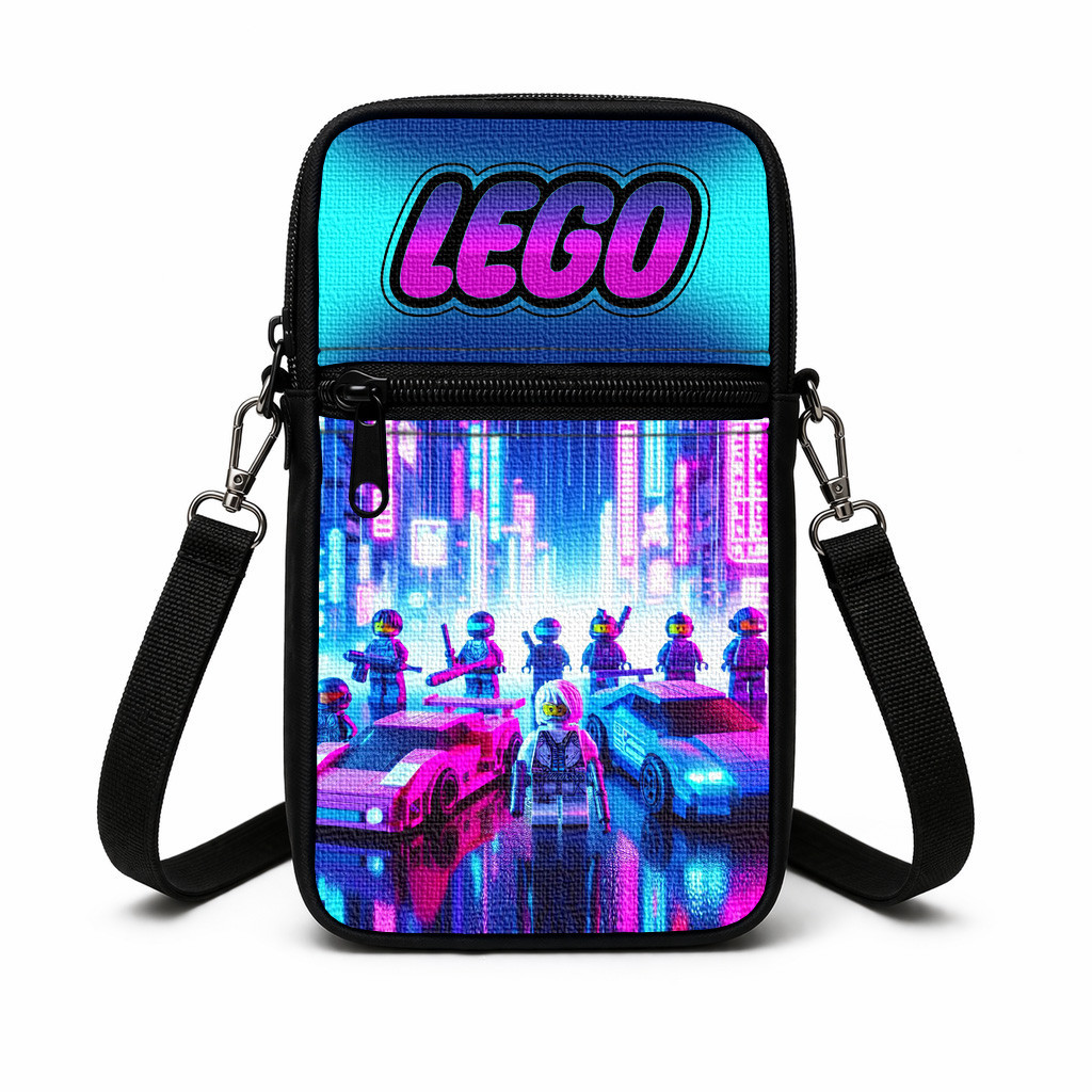 Дитяча сумка через плече для телефону, принт Lego, 19×10×5 см, поліестер