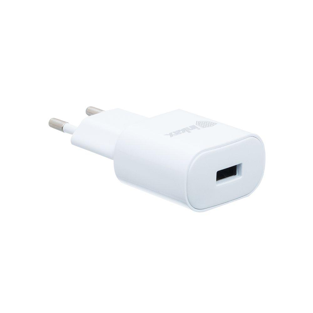 Мережеве заряджання Inkax CD-27 2.1A 1 USB + кабель Lightning Білий
