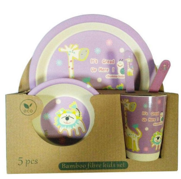 Набір дитячого бамбукового посуду Eco Bamboo fibre kids set 5 предметів (200681)