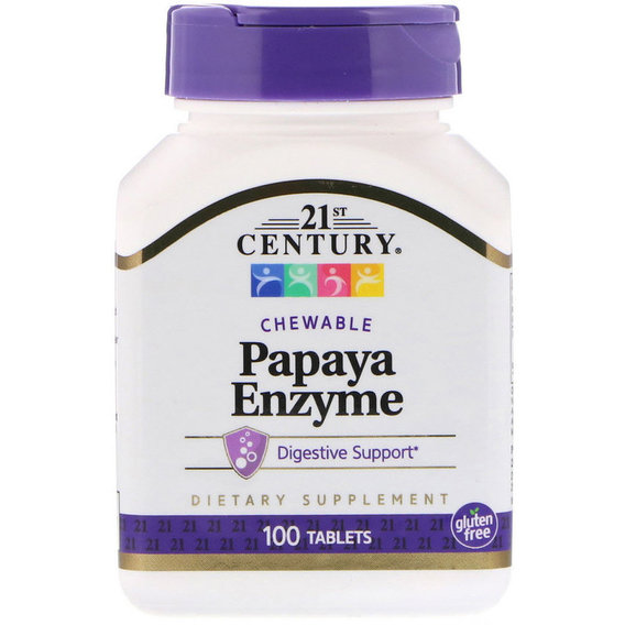 Антиоксидант 21st Century Papaya Enzyme 100 Tabs