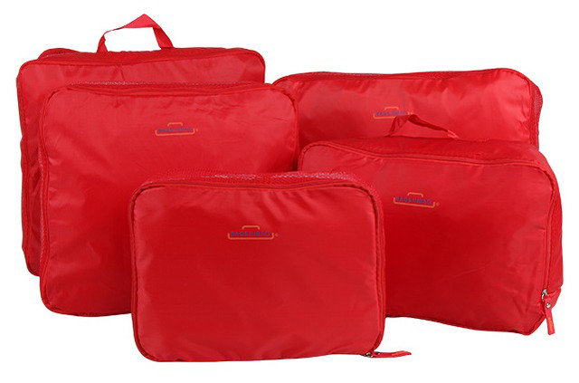 Набір дорожніх органайзерів для речей Bags in bag 5 предметів Червоний (nad00081)