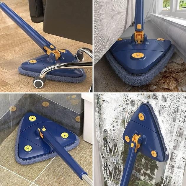 Треугольная швабра OPT-TOP Multi Function с вращением на 360° 1,5-2 м Синий (2104618429)