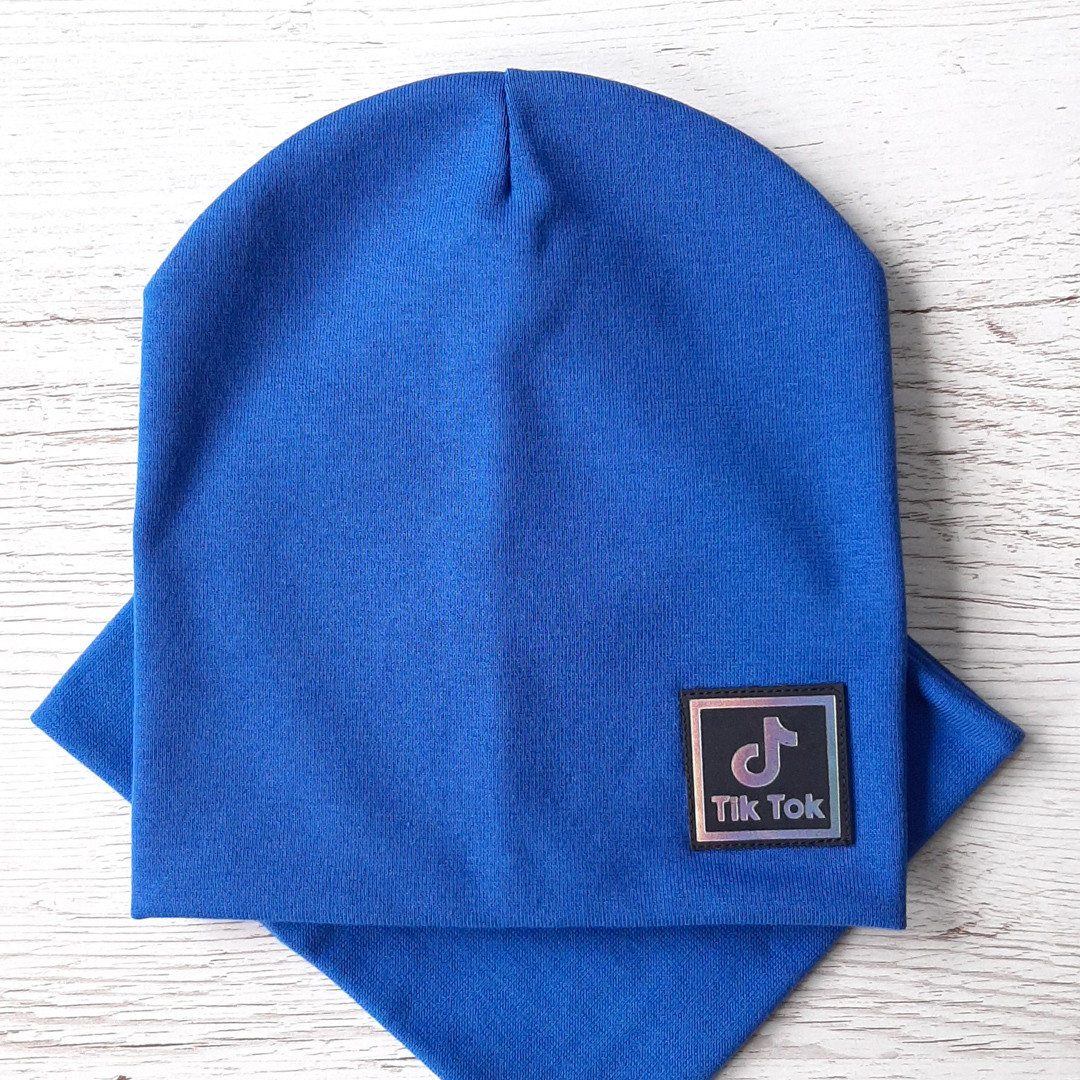 Детская шапка с хомутом КАНТА размер 52-56 Синий (OC-253)