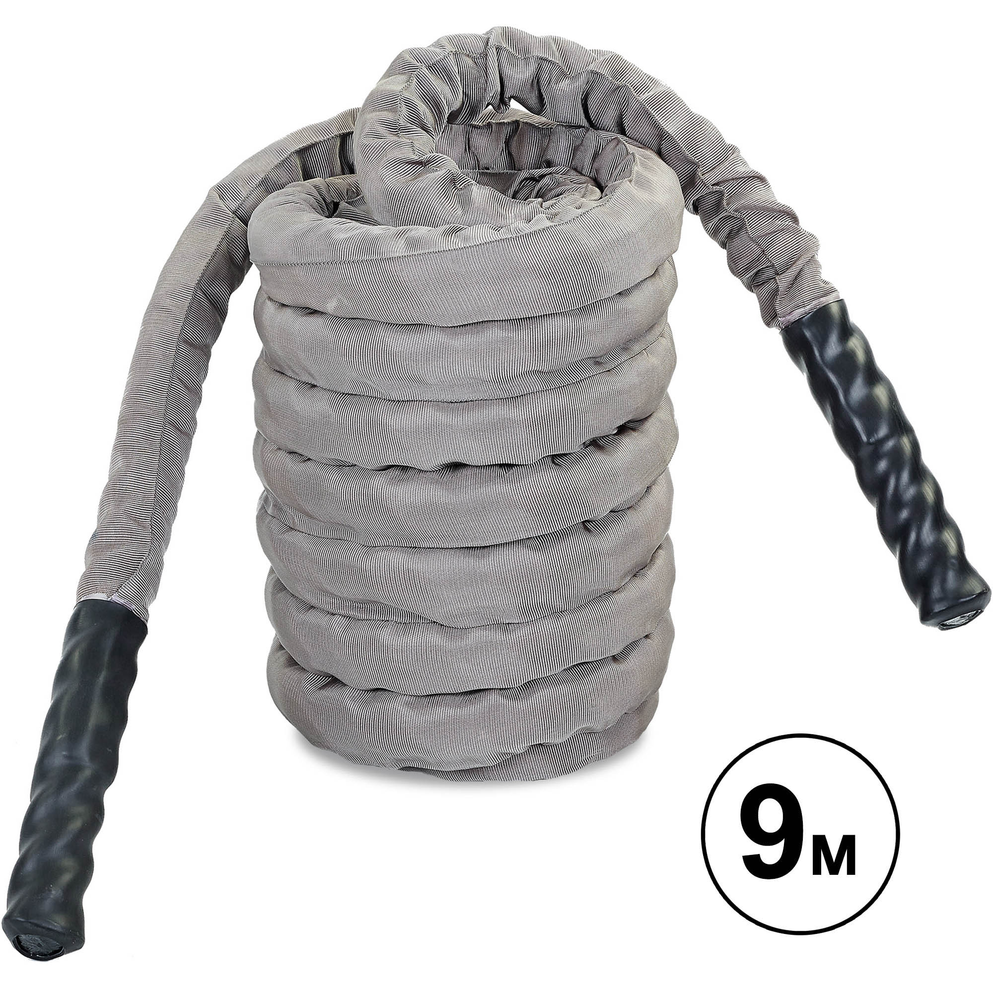 Канат для кроссфита в защитном рукаве BATTLE ROPE Zelart FI-5719-9 серый