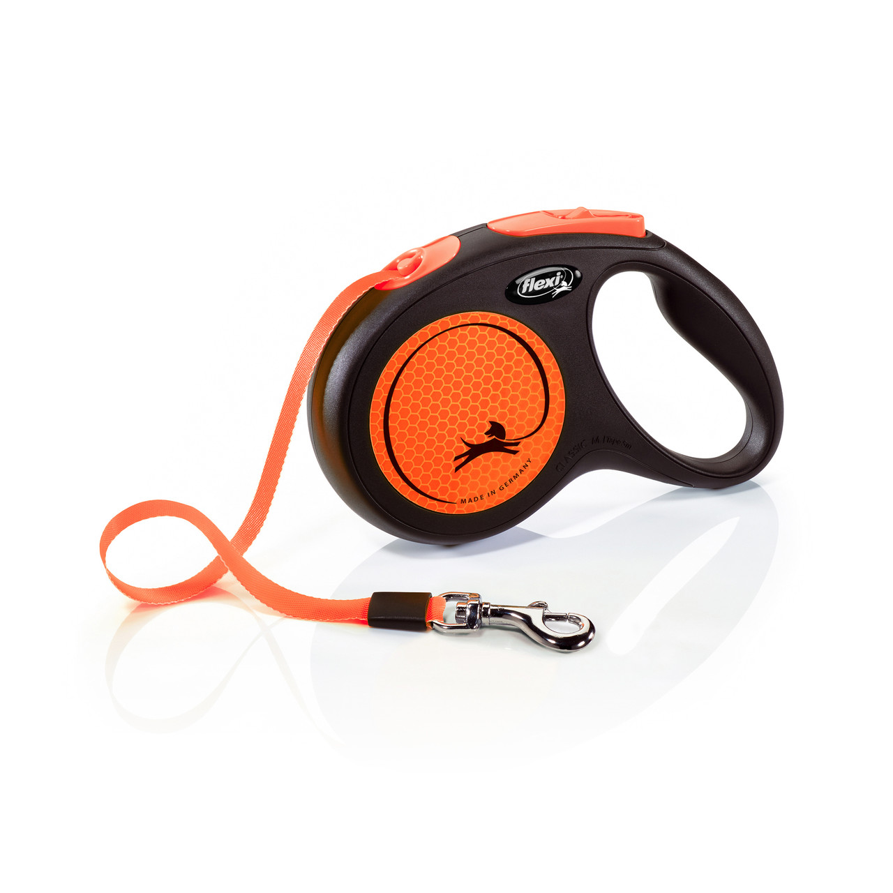 Поводок рулетка для собак Flexi New Neon М 5 м до 25 кг оранжевый