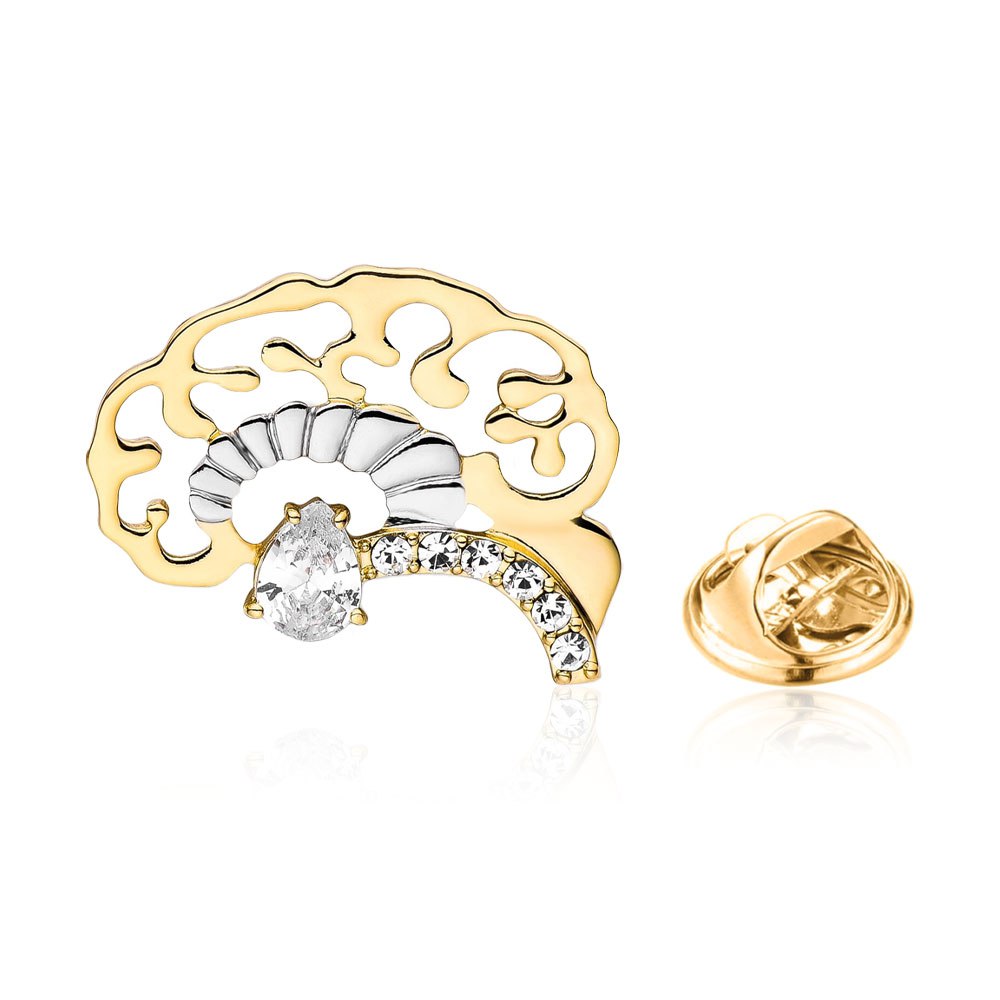 Значок BROCHE Гипофиз головного мозга золотистый BRGV113477