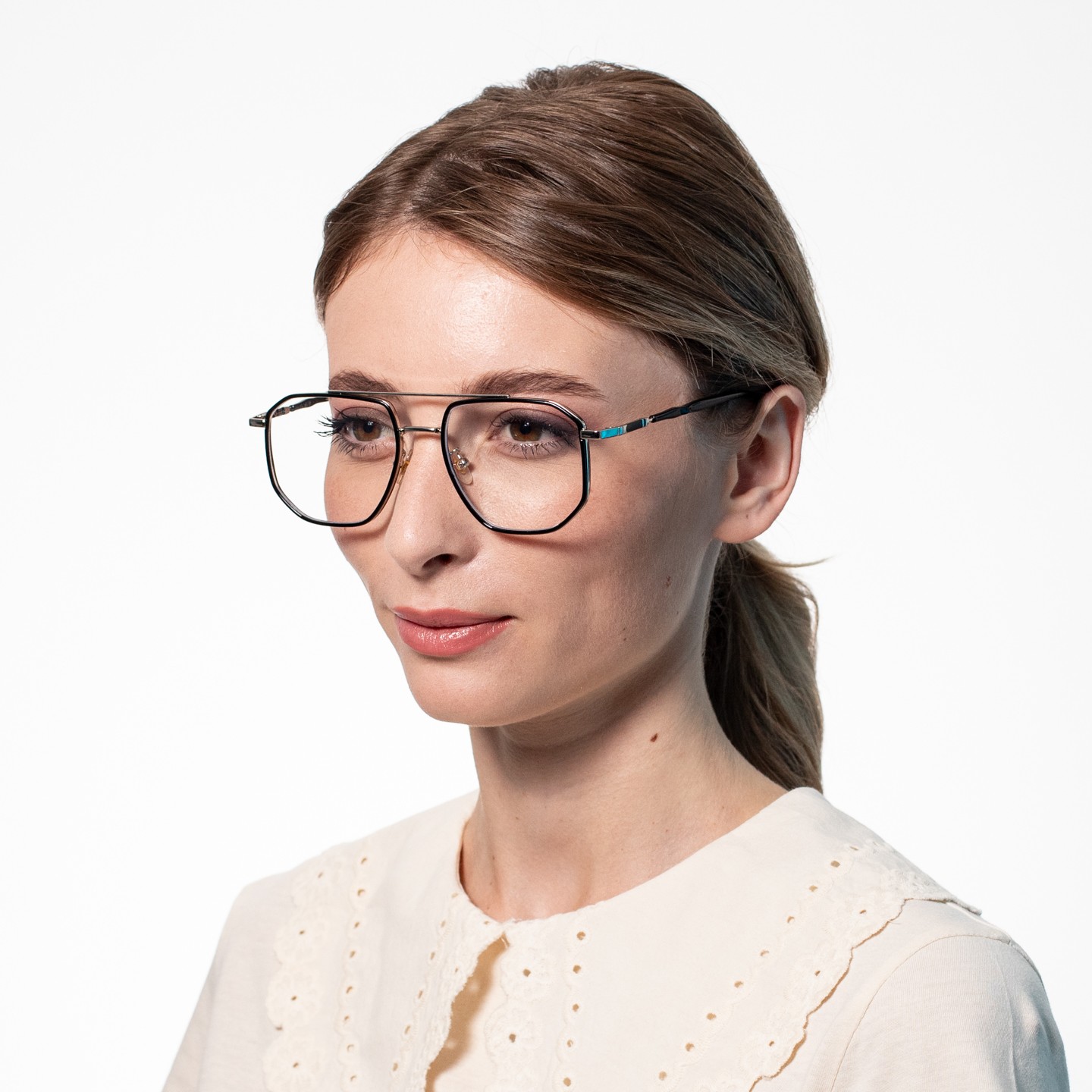 Очки для компьютера LuckyLOOK Blue blocker Фэшн Черно-серебристый (549-296)
