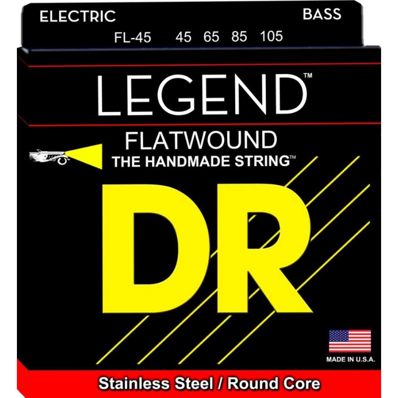 Струни для бас-гітари DR FL-45 Legend Flatwound Medium Bass 4-Strings 45/105