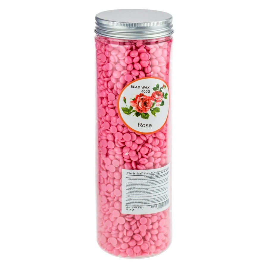 Віск для гарячої епіляції з маслом троянди Christian 400g (CWAX-401)