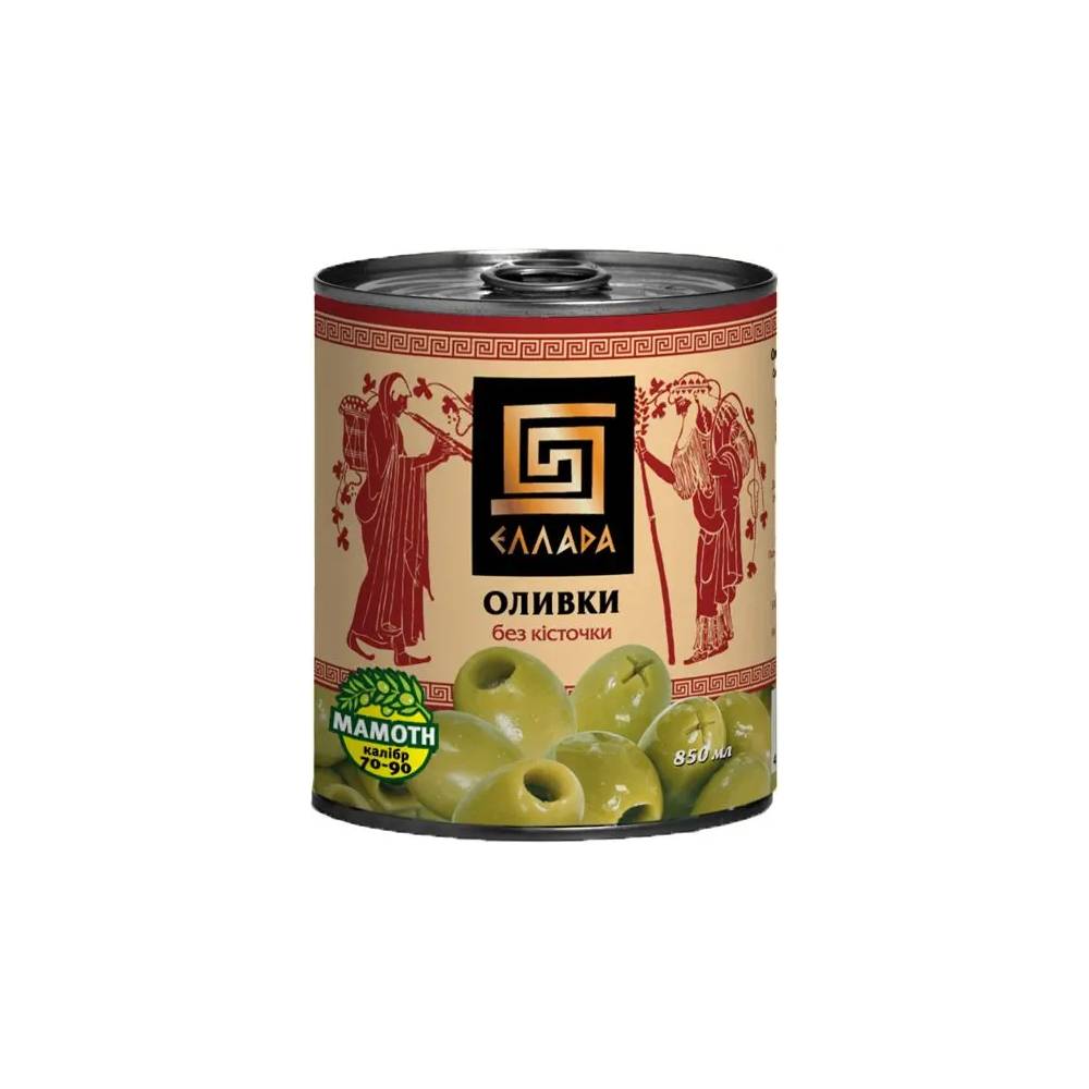 Оливки зеленые без косточки Ellada Mamoth 850 мл