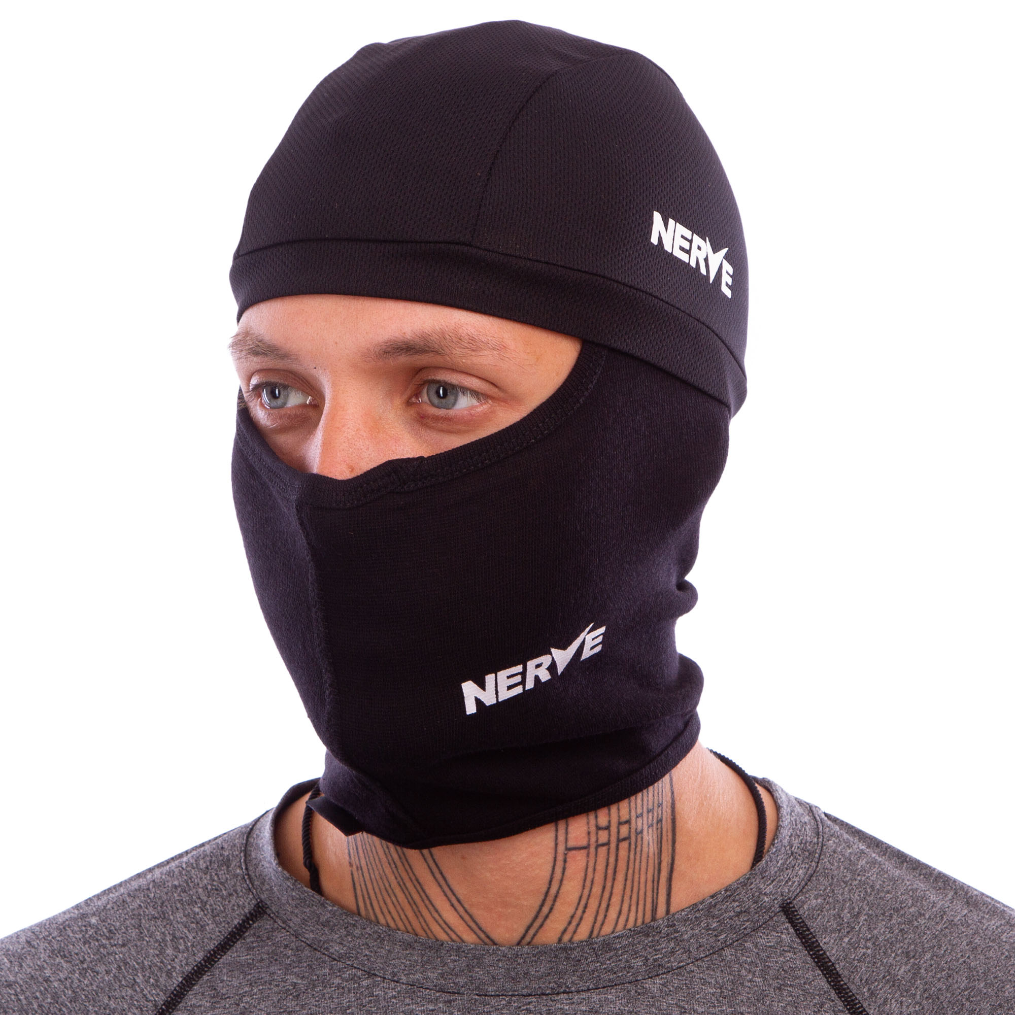 Балаклава, шапка 2 в 1 NERVE MS-1174 Черный