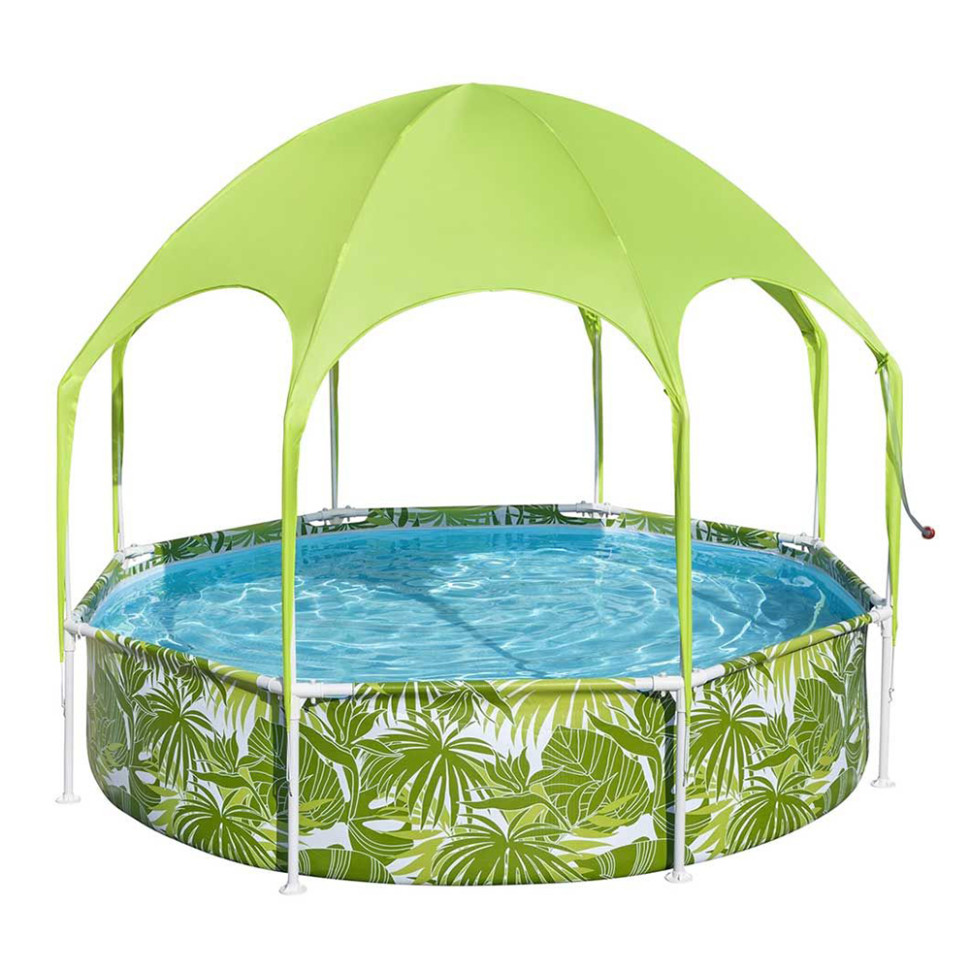 Каркасный бассейн Intex Bestway Steel Pro Frame Pool с навесом 244х51 см 1688 л Зеленый (56432)