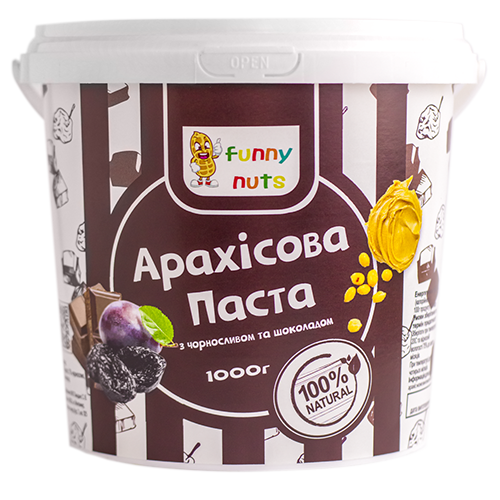 Арахисовая паста Funny Nuts с черносливом и шоколадом 1000 г (1320120016)