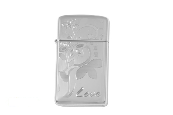 Запальничка вузька Zippo Slim Love Flower High Polish Chrome (24816)