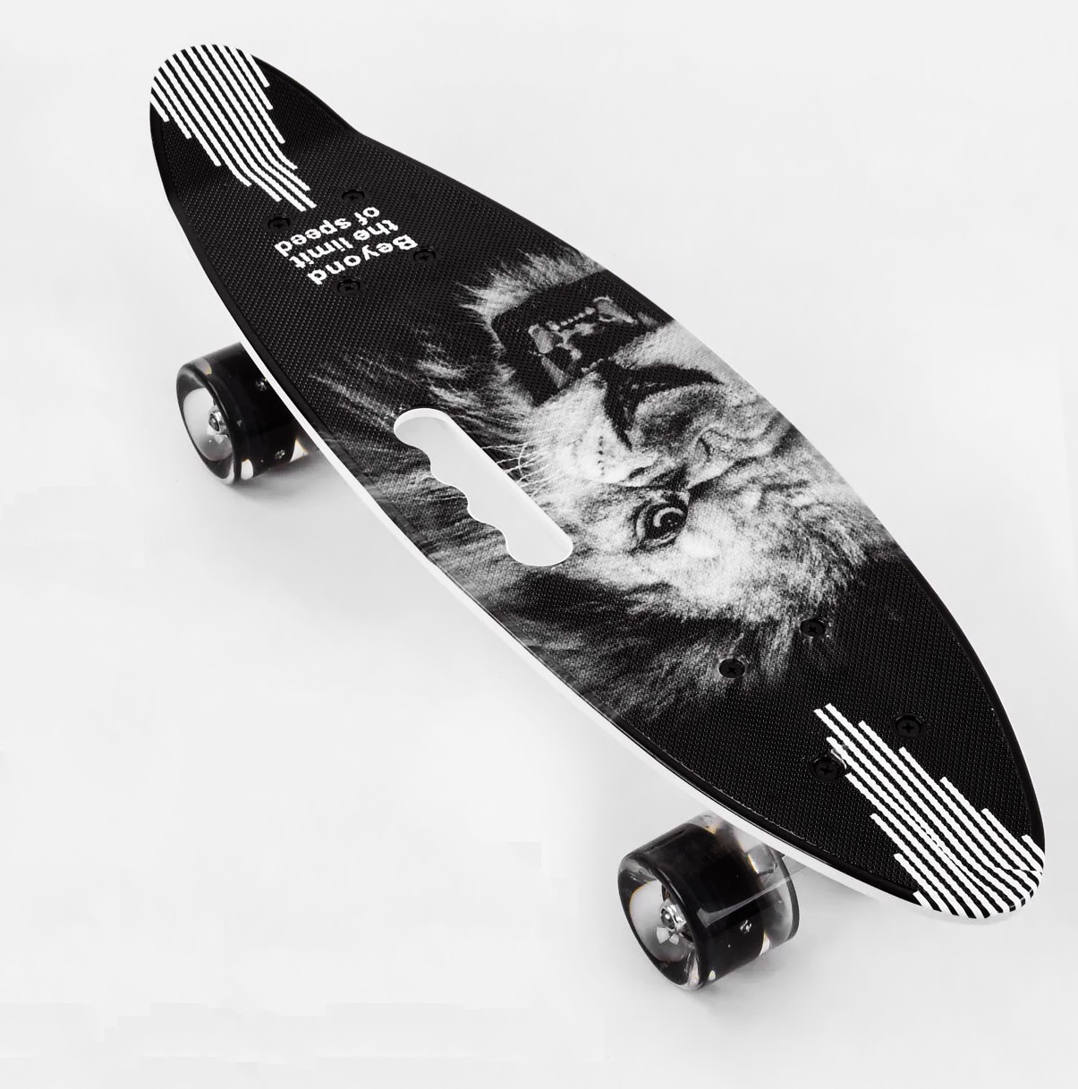 Скейт Пенни борд Best Board Lion со светящимися PU колёсами 60х17 см Multicolor (104558)