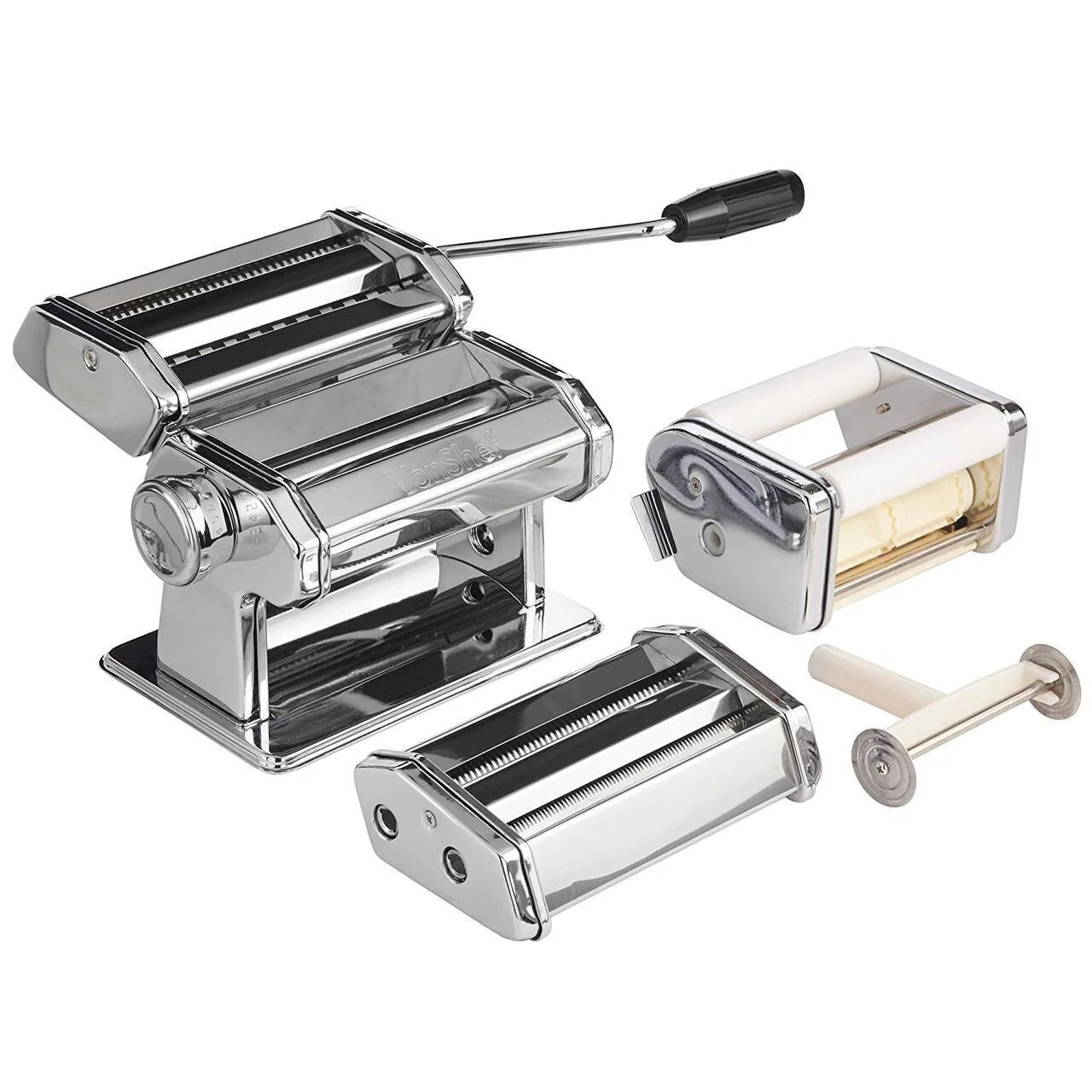 Лапшерізка Pasta Set 3 в 1 для розкочування тіста локшини з насадкою для равіолі (RI0704)