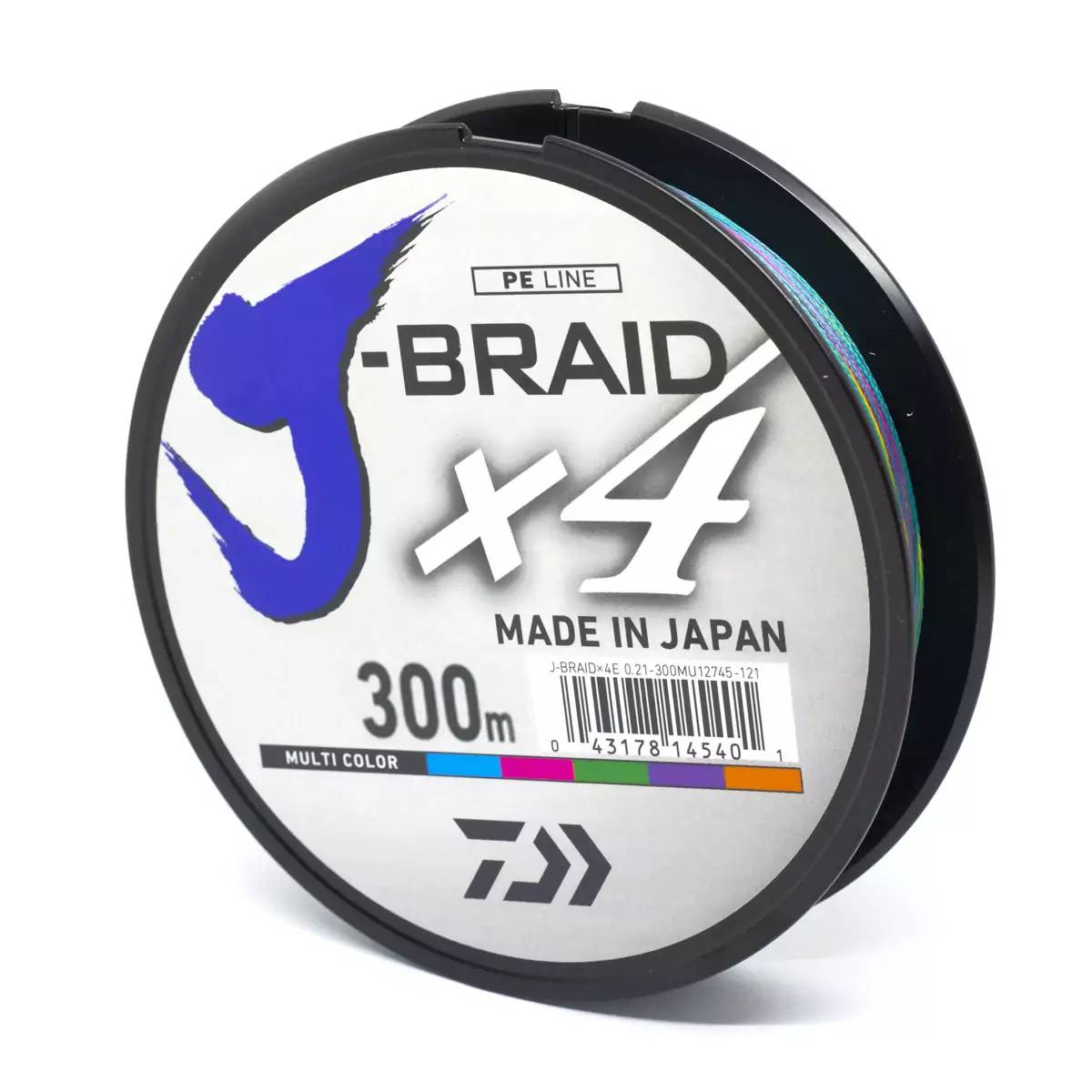 Шнур Daiwa J-Braid X4E 0.25мм 300м Multi Color (2201427 / 12745-125)