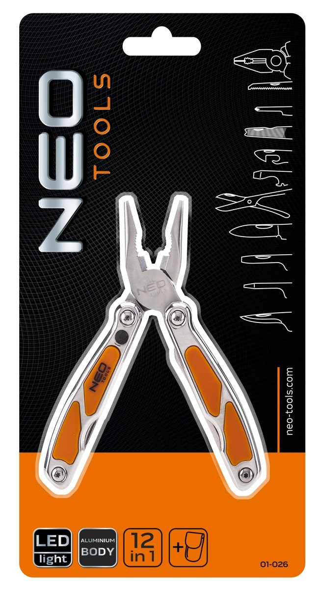 Мультитул NEO tools 01-026 с LED 12 насадок 150 мм