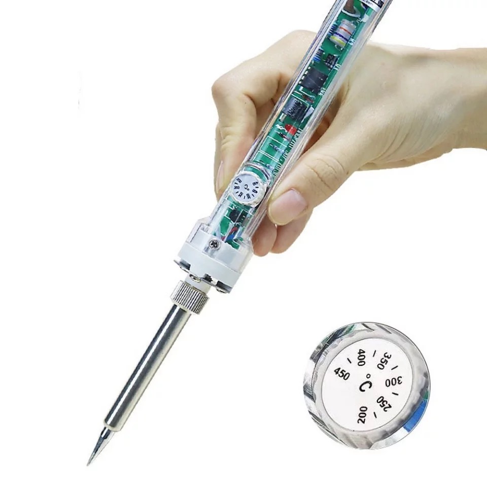 Паяльник электрический прозрачный с заземлением YAC Tool 905 60W