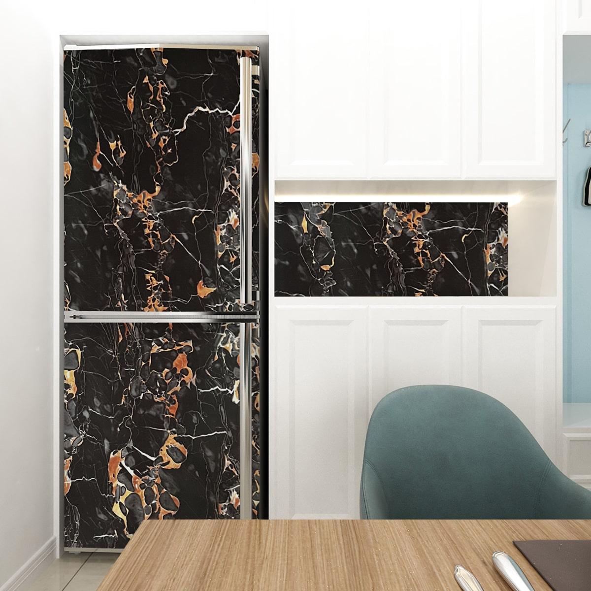 Самоклеюча плівка Sticker Wall SW-00001282 Чорний мармур із жовтим 0,45х10мх0,07мм