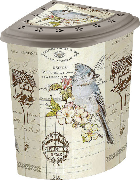 Кошик для білизни кутовий Elif Plastik Птахи (OZ-PO-338-18jh)