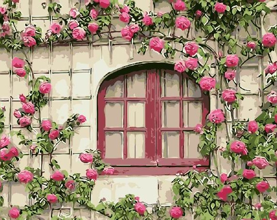 Картина за номерами BrushMe "Рожеві квіти" 40х50см GX8727