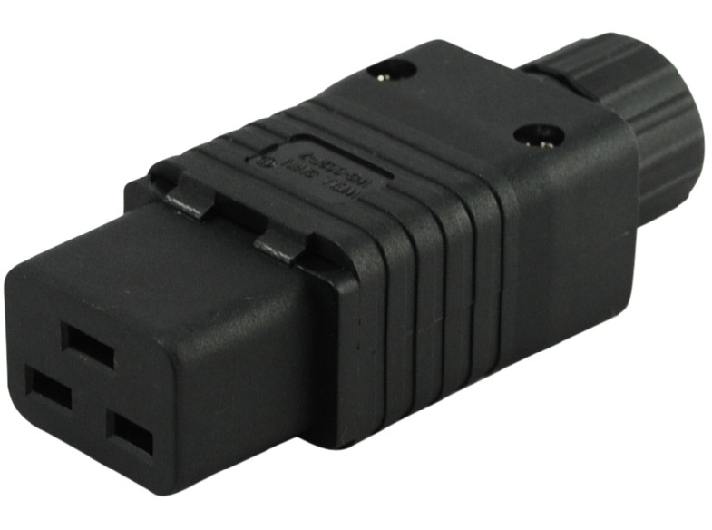 Гніздо Lucom FreeEnd-IEC(C19) Cordsize 3x2.5mm OD=10mm чорний (62.08.3768)