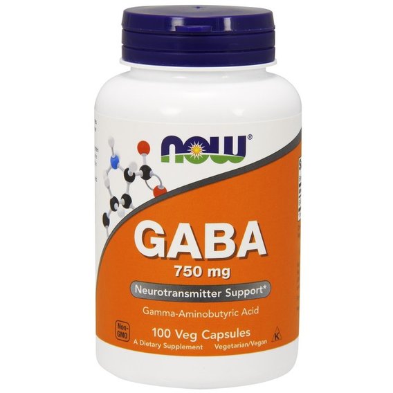 Аминокомплекс NOW Foods GABA 750 mg 100 Veg Caps