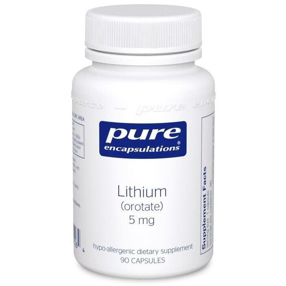 Микроэлемент Литий Pure Encapsulations Lithium Orotate 5 mg 90 Caps PE-01126