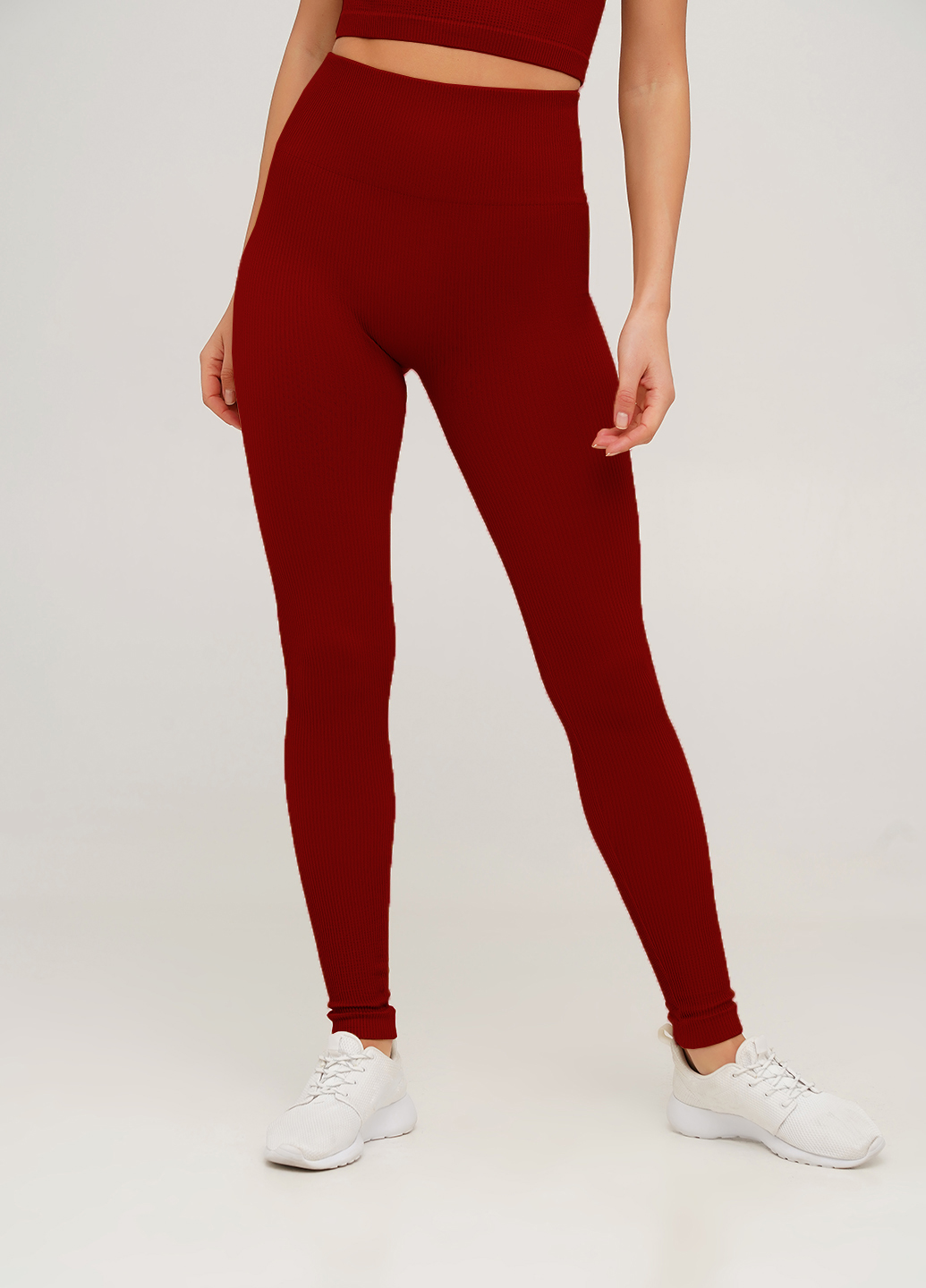 Леггинсы в рубчик с моделирующим швом сзади Giulia LEGGINGS RIB winery-L/XL Красный