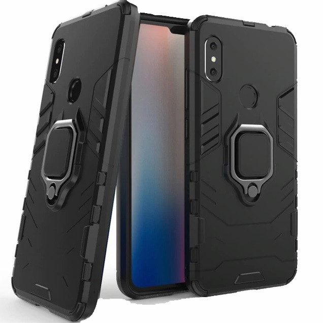 Чохол Ring Armor для Xiaomi Redmi Note 6 Pro Чорний (hub_uCJV42791)