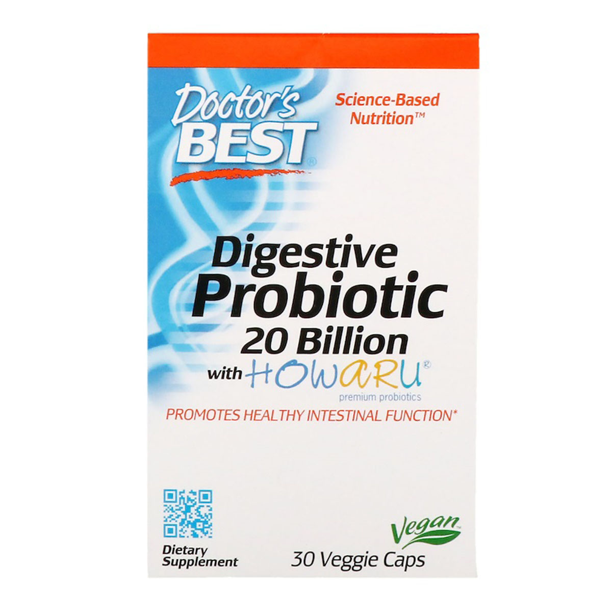 Пробіотики Doctor's Best Digestive Probiotic 20 МЛРД ДЕЯКЕ 30 вегетаріанських капсул (DRB00362)