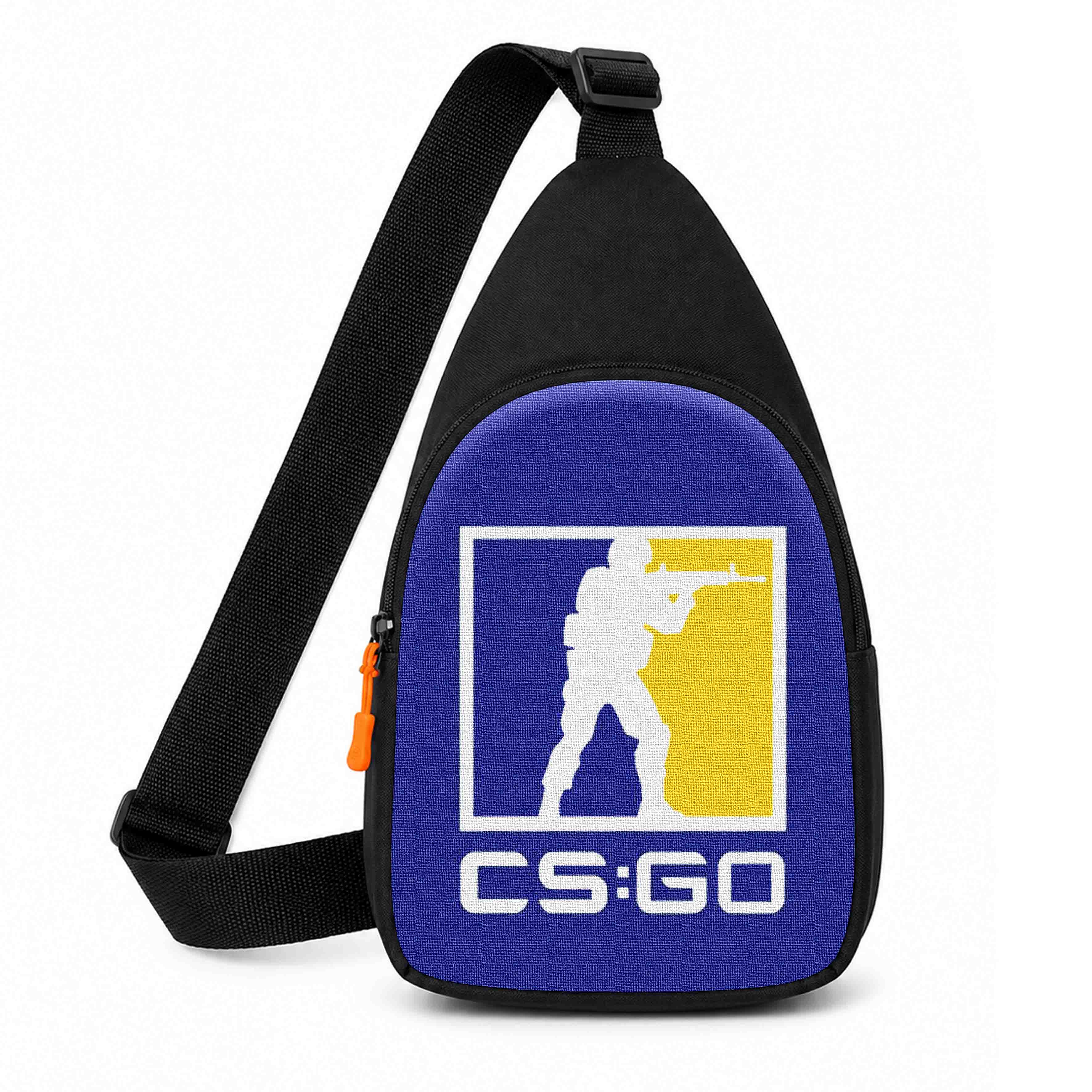 Дитяча сумка-слинг через плече Counter-Strike, чорна, водонепроникна, 29×17×5 см