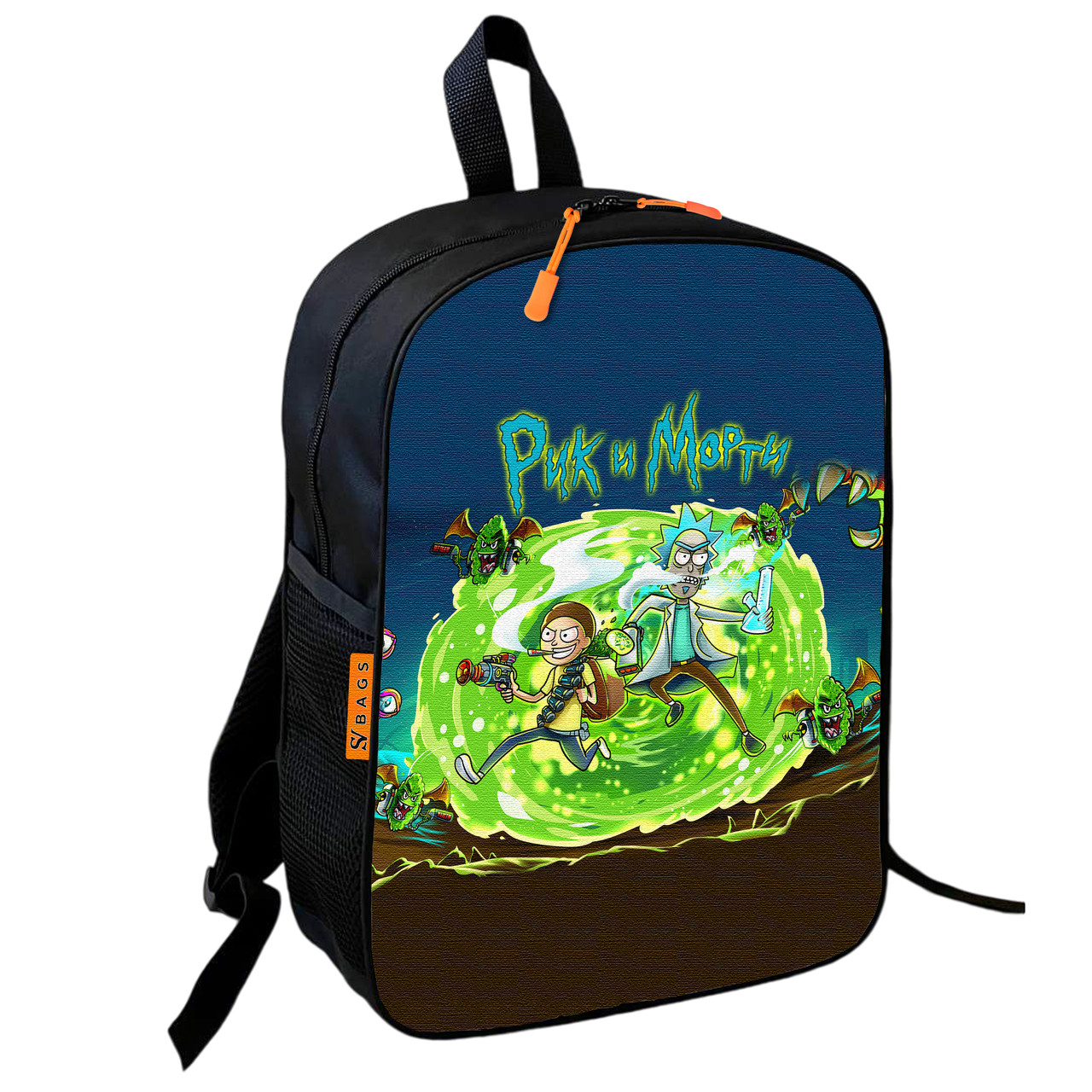 Дитячий шкільний рюкзак Rick and Morty, водонепроникний, 36х27х13 см — арт. 2421275738