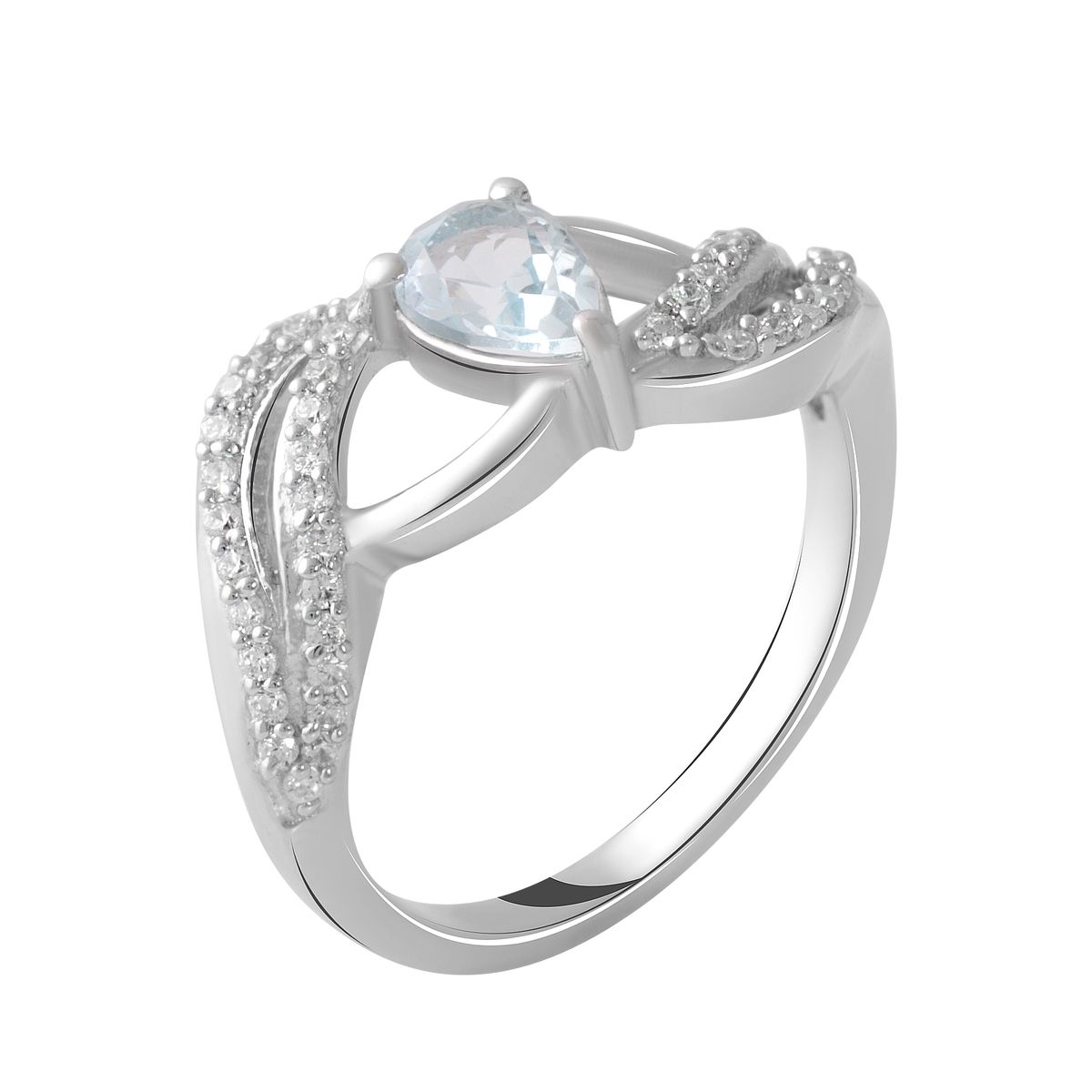 Серебряное кольцо SilverBreeze с натуральным топазом 0.8ct (2049203) 18 размер