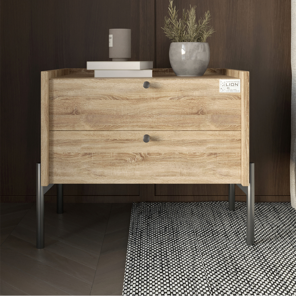 Тумба прикроватная Lion Wood 50x40x44 см Дуб Сонома трюфель (LION-041354)