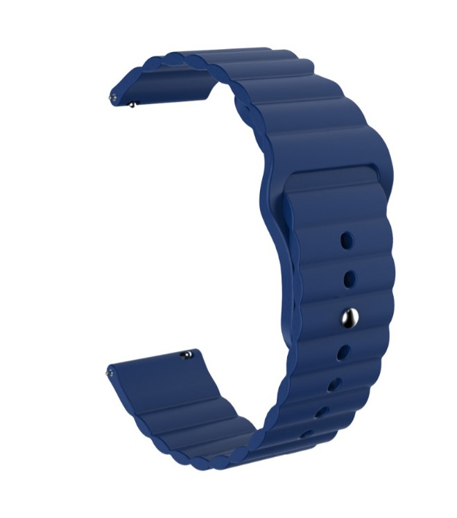 Ремешок BeWatch 20мм силиконовый для часов универсальный Wave Темно-синий (1010706)