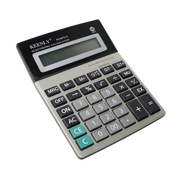 Настільний калькулятор Keenly KK 8875-12 Сірий з чорним