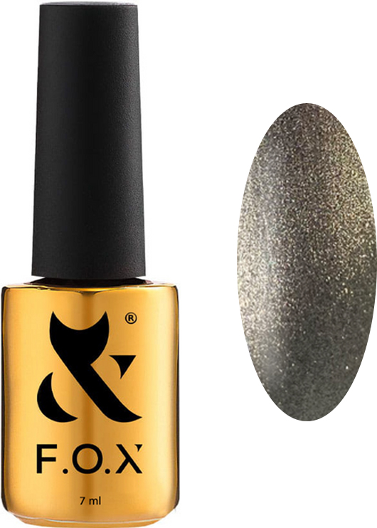 Гель-лак F.O.X. Cat Eye Crystalline №002 Черный 7 мл (58608)