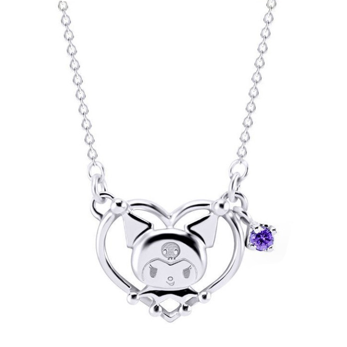 Кулон Bioworld Куроми в сердце с камушком Kuromi Моя Мелодия Onegai My Melody (23162)