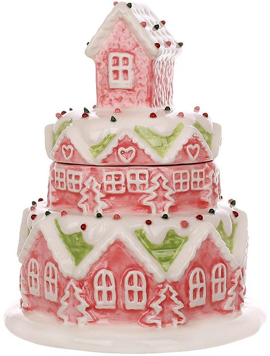 Емкость с крышкой BonaDi Gingerbread house для сыпучих продуктов 700 мл Разноцветный DP232109