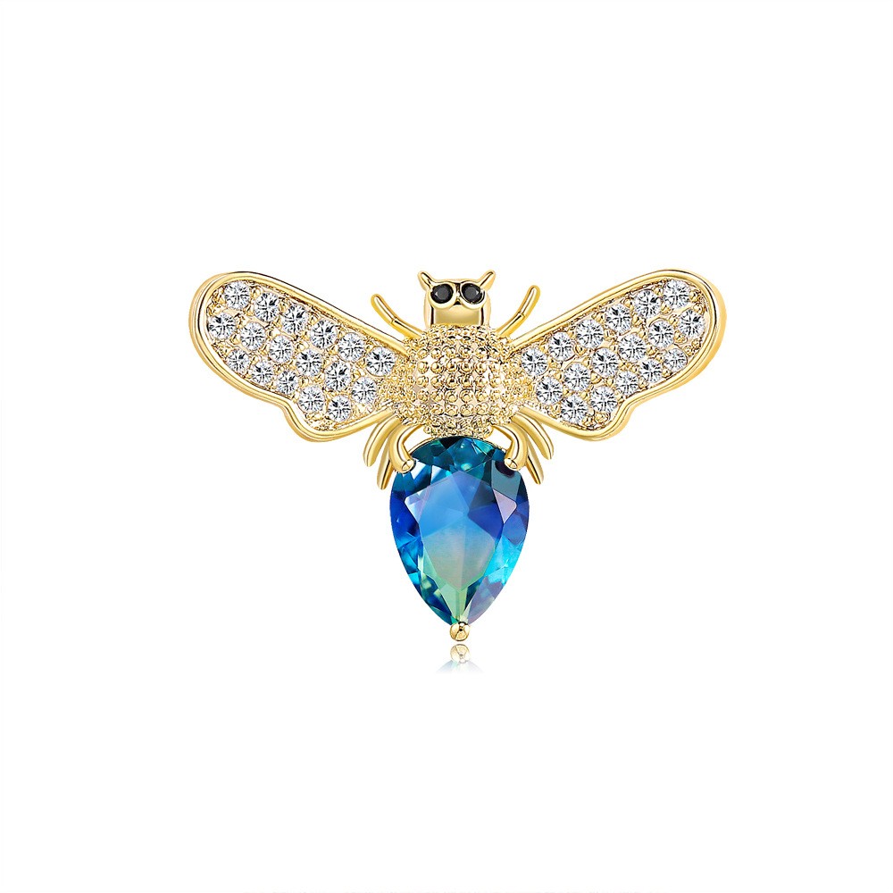 Брошь BROCHE Пчела голубая BRGV111599