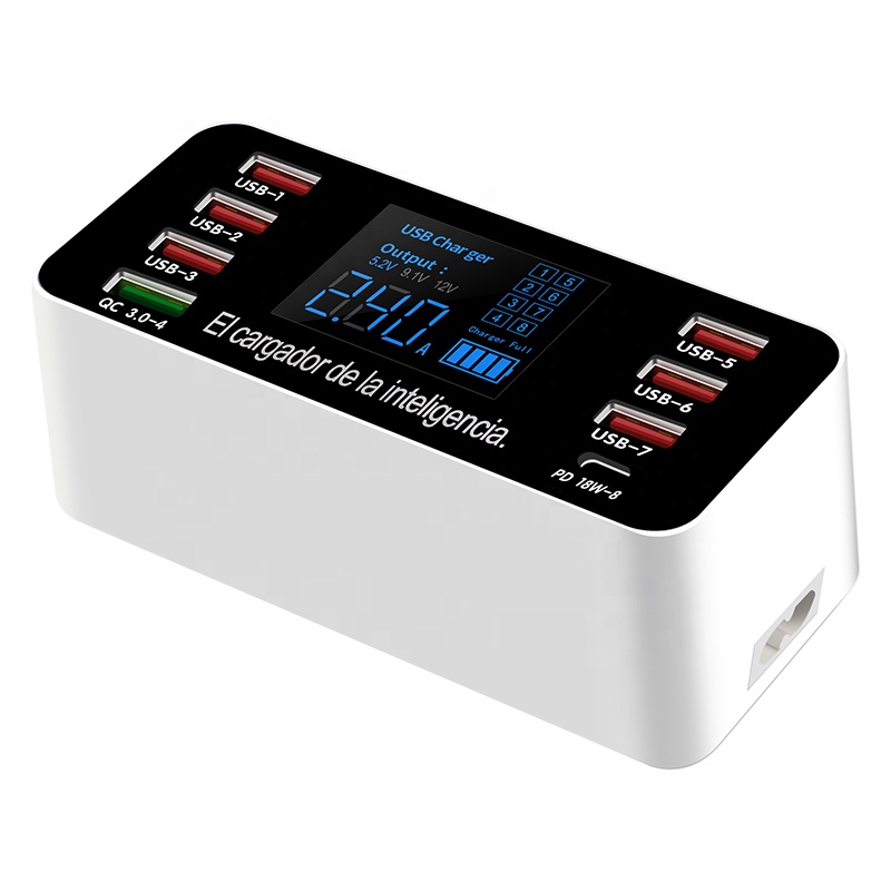 Мультизарядное устройство на 8 портов Digital Lion WLX-A9P, СЗУ с дисплеем, 60W