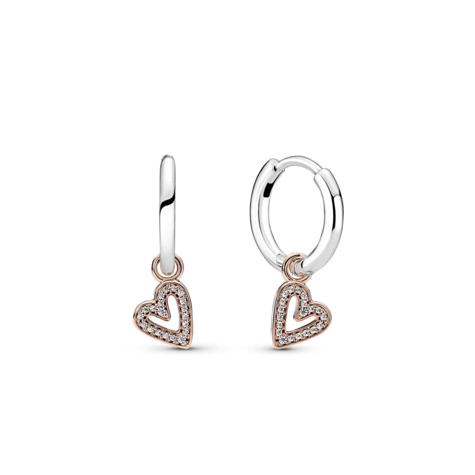 Серьги No Brand Блестящий эскиз сердца 280090C01 (2558000526)