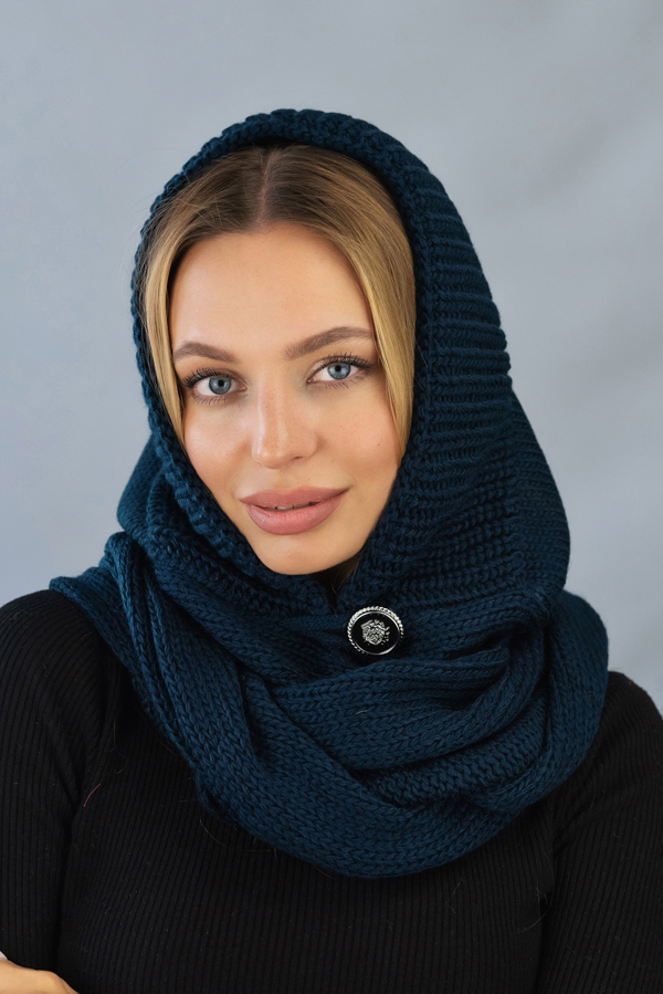 Капюшон с шарфом Braxton Дайна 56-59 Джинсовый (5304)