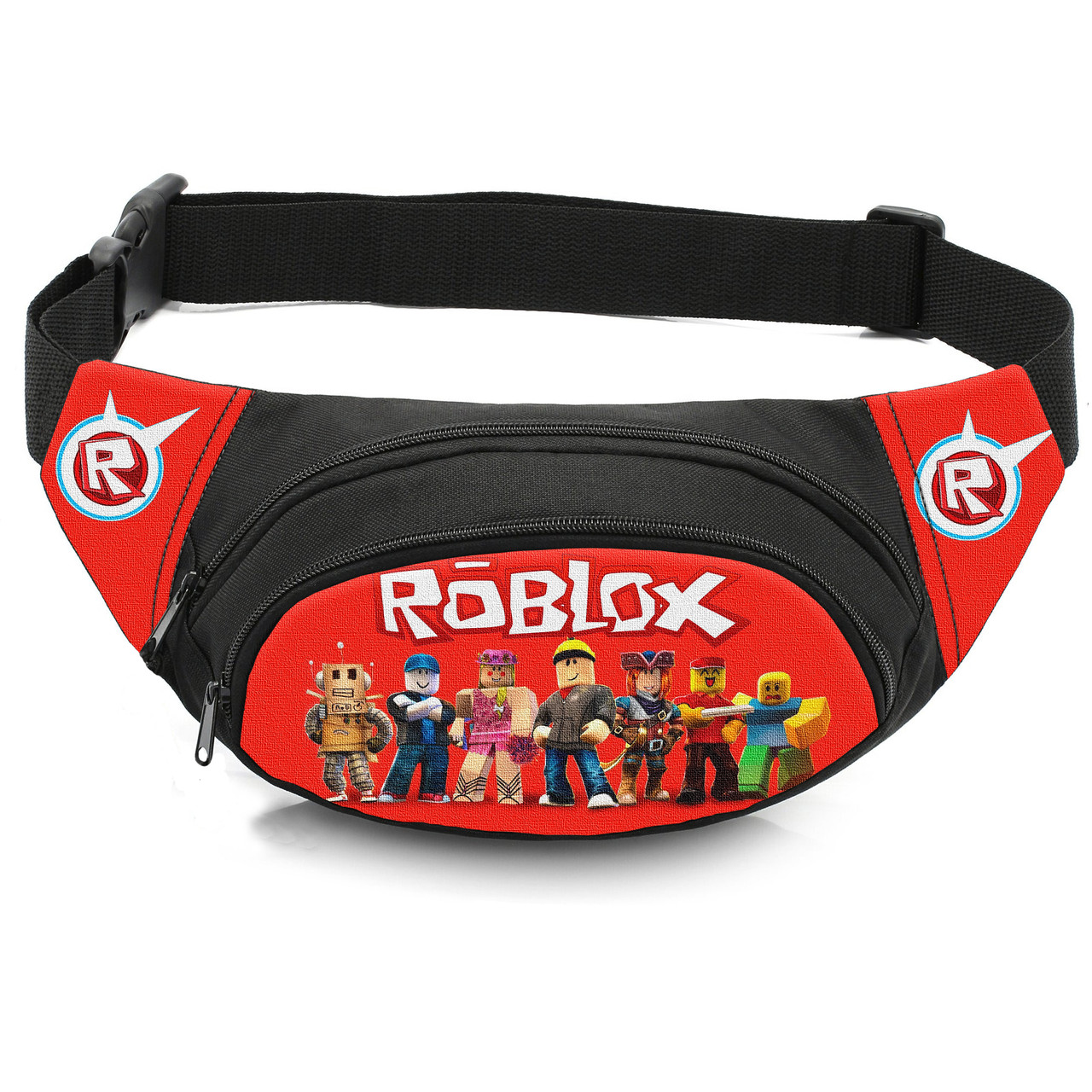 Дитяча сумка-бананка Roblox 32х8х13 см, чорна, з принтом