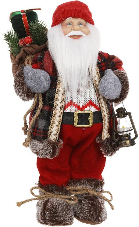 Игрушка новогодняя Santa with gifts and a lantern 31 см Разноцветный BonaDi DP232264