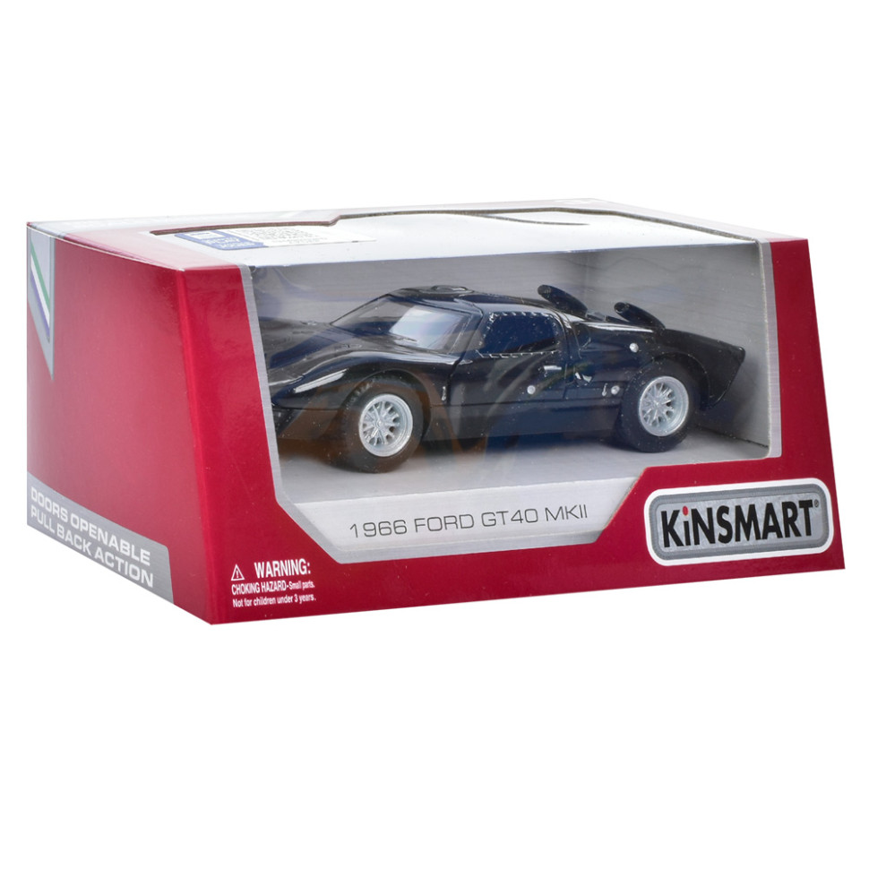 Металлическая машинка Ford 1966 GT40 MKII Kinsmart KT5427W 13 см Черный