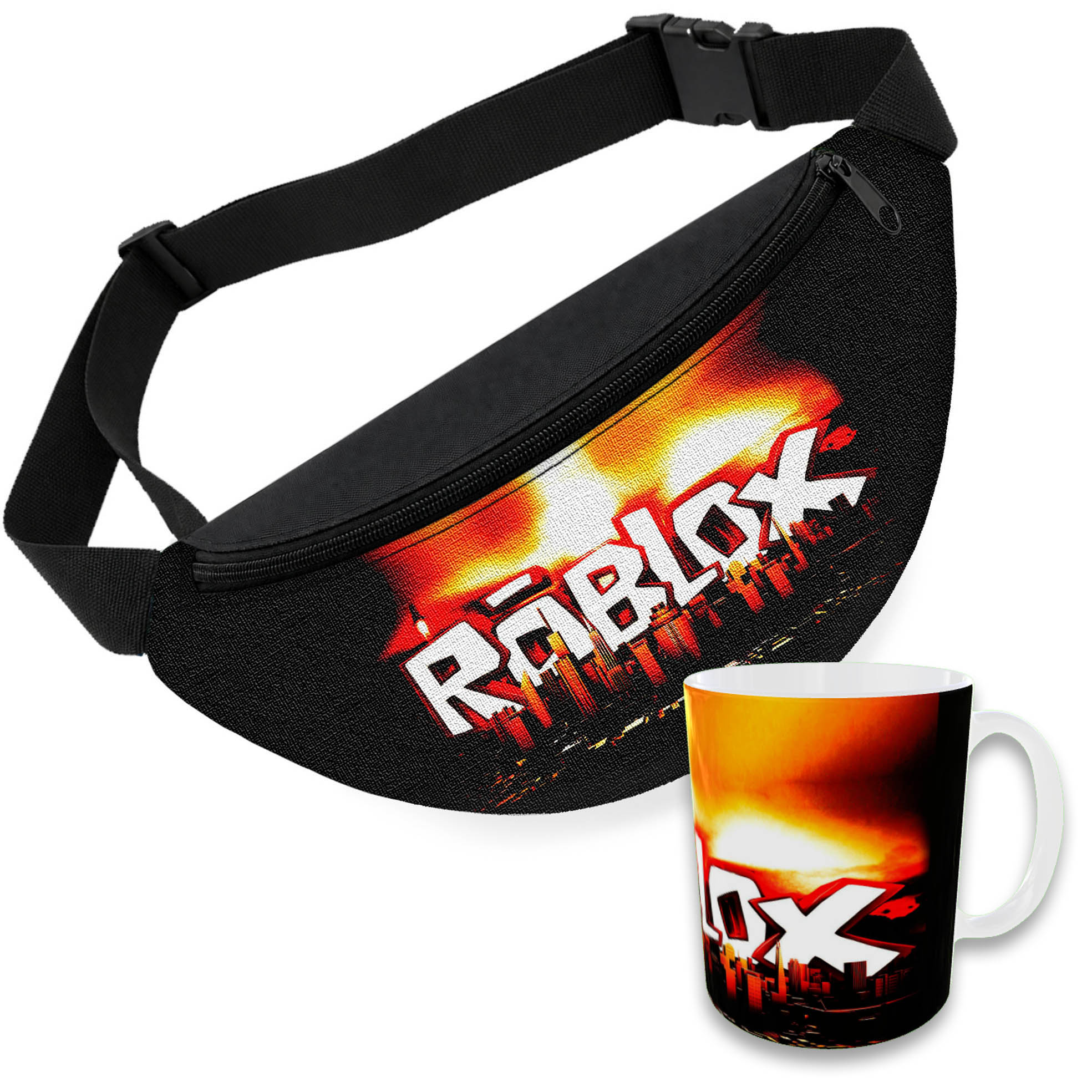 Дитяча сумка-бананка з гуртком Roblox, 32х15 см, керамічний гурток 330 мл